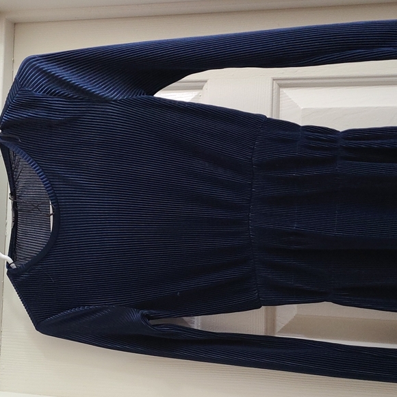 ZARA Midi Navy Blue Dress - Picture 2 of 3